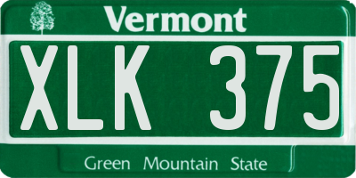 VT license plate XLK375