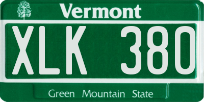 VT license plate XLK380