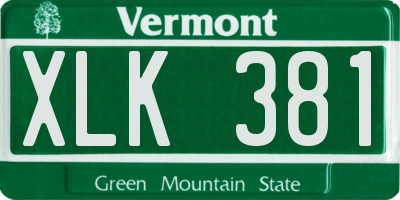 VT license plate XLK381