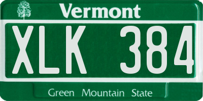 VT license plate XLK384