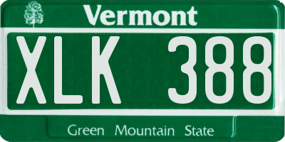 VT license plate XLK388