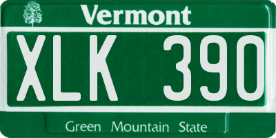 VT license plate XLK390