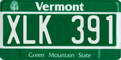 VT license plate XLK391