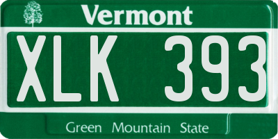VT license plate XLK393