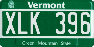 VT license plate XLK396