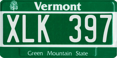 VT license plate XLK397