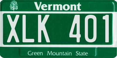 VT license plate XLK401
