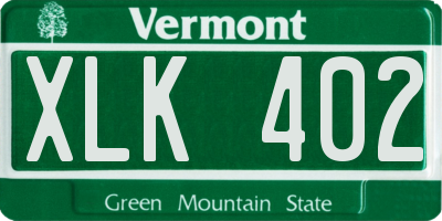 VT license plate XLK402