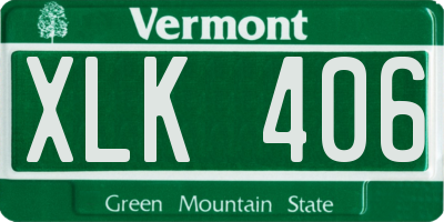 VT license plate XLK406