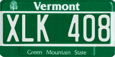 VT license plate XLK408