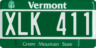 VT license plate XLK411