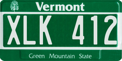 VT license plate XLK412