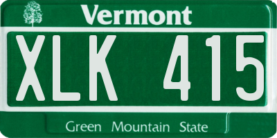 VT license plate XLK415