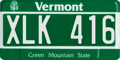 VT license plate XLK416
