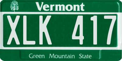 VT license plate XLK417
