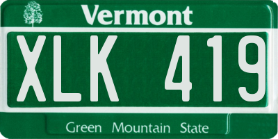 VT license plate XLK419