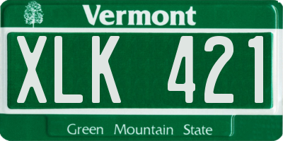 VT license plate XLK421