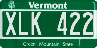 VT license plate XLK422