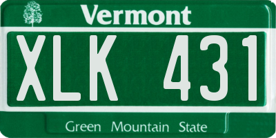 VT license plate XLK431