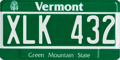 VT license plate XLK432