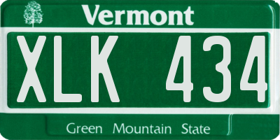 VT license plate XLK434