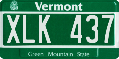 VT license plate XLK437