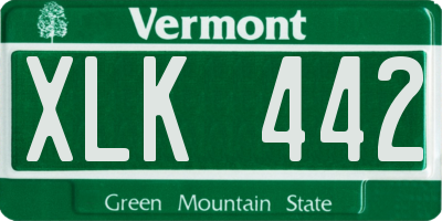 VT license plate XLK442