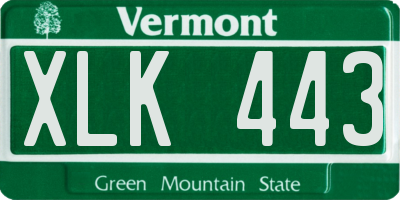 VT license plate XLK443