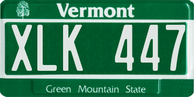 VT license plate XLK447