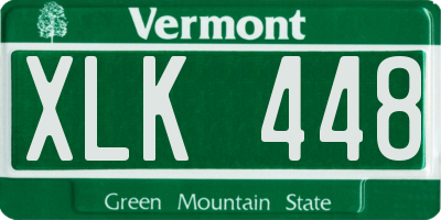 VT license plate XLK448