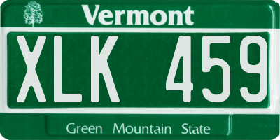 VT license plate XLK459
