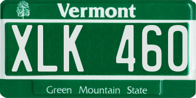 VT license plate XLK460