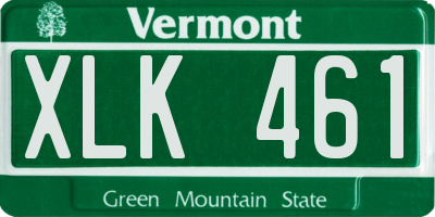 VT license plate XLK461