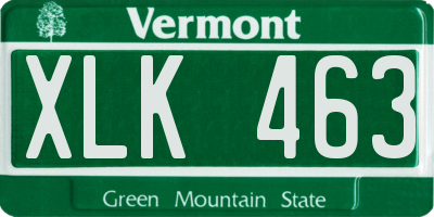 VT license plate XLK463