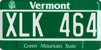 VT license plate XLK464