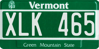 VT license plate XLK465