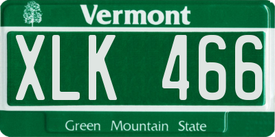 VT license plate XLK466