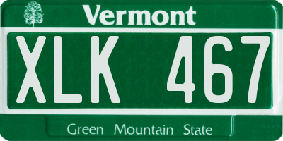 VT license plate XLK467
