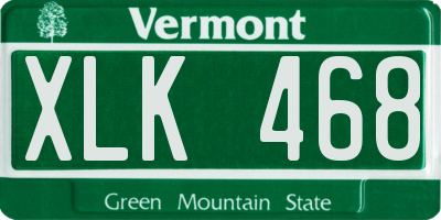 VT license plate XLK468
