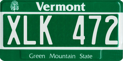 VT license plate XLK472