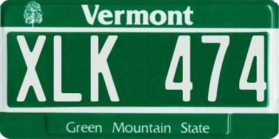 VT license plate XLK474