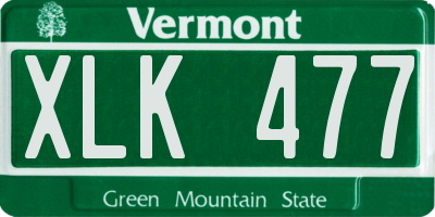 VT license plate XLK477