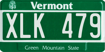 VT license plate XLK479