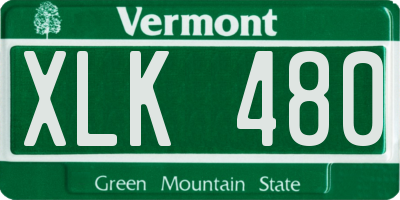 VT license plate XLK480