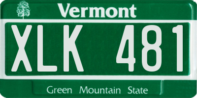 VT license plate XLK481