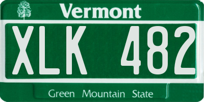 VT license plate XLK482