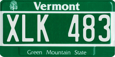 VT license plate XLK483