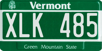 VT license plate XLK485