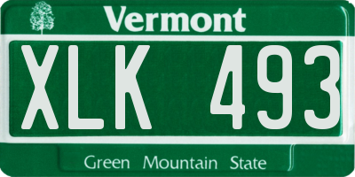 VT license plate XLK493