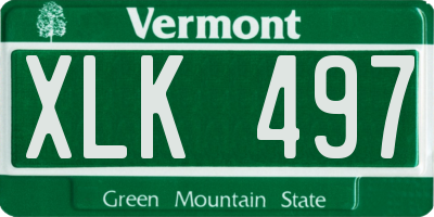 VT license plate XLK497